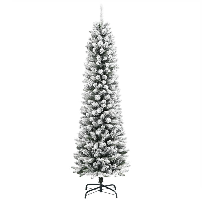 vidaXL Albero Natale Artificiale Sottile Neve Floccata 180cm PVC e PE