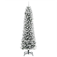 vidaXL Albero Natale Artificiale Sottile Neve Floccata 180cm PVC e PE