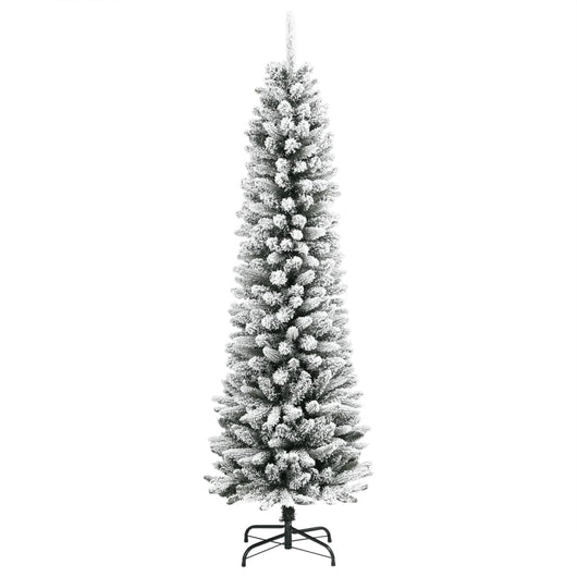Albero Natale Artificiale Sottile Neve Floccata 120cm PVC e PE 4019688