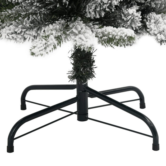 Albero Natale Artificiale Sottile Neve Floccata-Albero Natalizio 120cm PVC e PE 769174