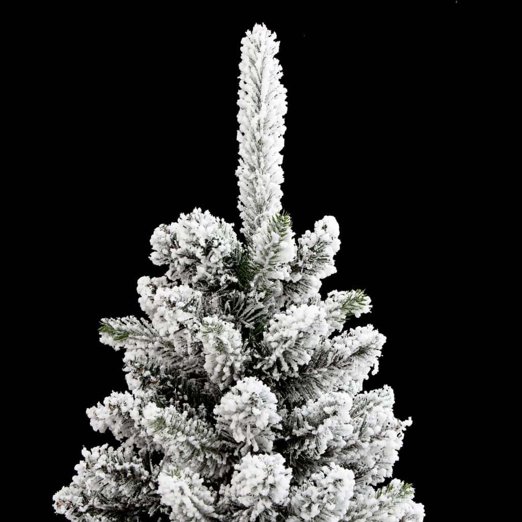 Albero Natale Artificiale Sottile Neve Floccata-Albero Natalizio 120cm PVC e PE 769174