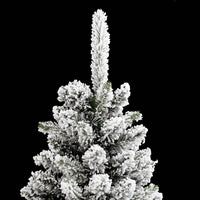 Albero Natale Artificiale Sottile Neve Floccata-Albero Natalizio 120cm PVC e PE 769174