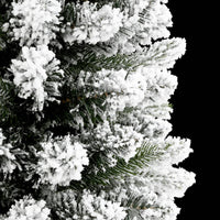 Albero Natale Artificiale Sottile Neve Floccata-Albero Natalizio 240 cm PVC e PE