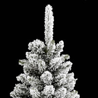 Albero Natale Artificiale Sottile Neve Floccata-Albero Natalizio 240 cm PVC e PE