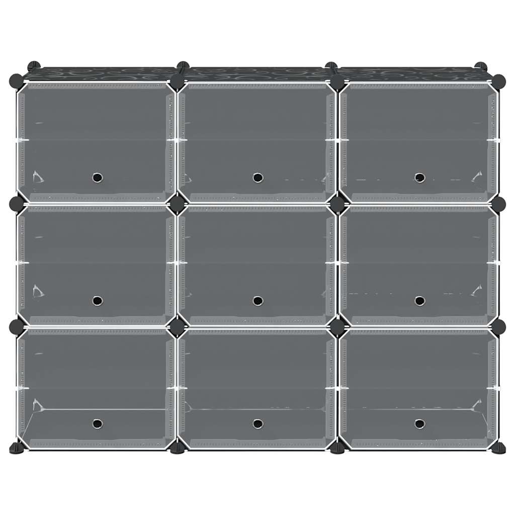 Organizzatore Portaoggetti con 9 Cubi e Ante Trasparenti in PP 4019577