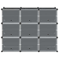 Organizzatore Portaoggetti con 9 Cubi e Ante Trasparenti in PP 4019577