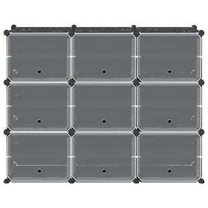 Organizzatore Portaoggetti con 9 Cubi e Ante Trasparenti in PP 4019577