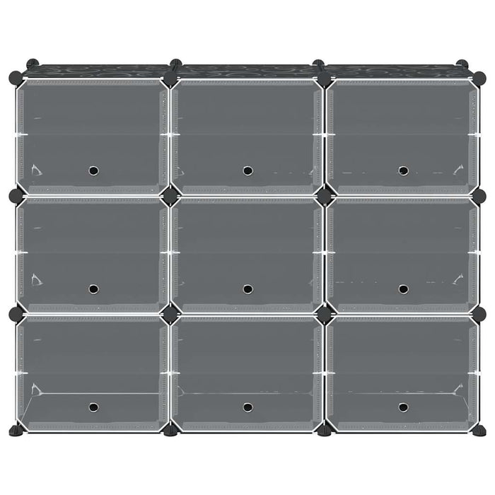 Organizzatore Portaoggetti con 9 Cubi e Ante Trasparenti in PP 4019577