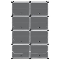 Organizzatore Portaoggetti con 8 Cubi e Ante Trasparenti in PP 4019579