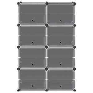 Organizzatore Portaoggetti con 8 Cubi e Ante Trasparenti in PP 4019579