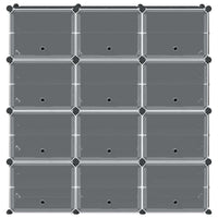 Organizzatore Portaoggetti con 12 Cubi e Ante Trasparenti in PP 4019580