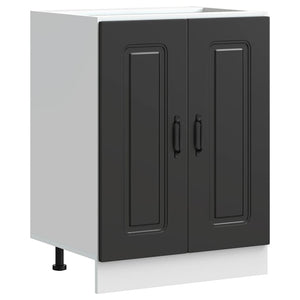 Mobile base lavello-Armadietto da bagno Kalmar Nero 60x46x81,5 cm in Truciolato