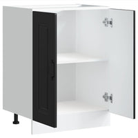 Mobile base lavello-Armadietto da bagno Kalmar Nero 60x46x81,5 cm in Truciolato