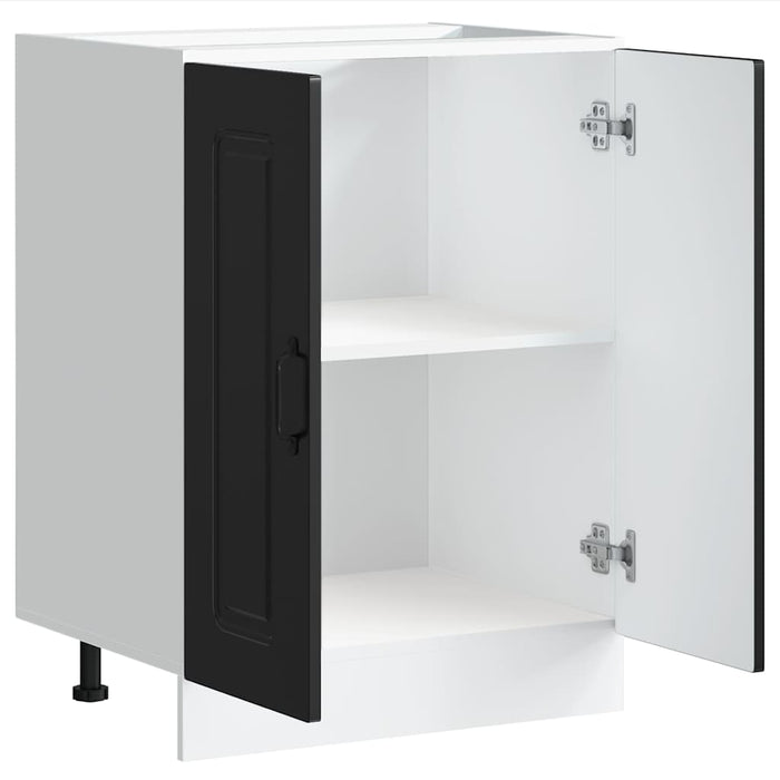 Mobile base lavello-Armadietto da bagno Kalmar Nero 60x46x81,5 cm in Truciolato