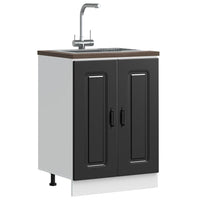 Mobile base lavello-Armadietto da bagno Kalmar Nero 60x46x81,5 cm in Truciolato