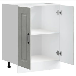 Mobile base lavello-Armadietto da bagno Kalmar Grigio Cemento 60x46x81,5 cm