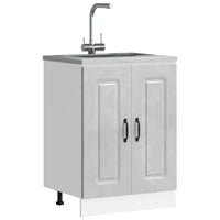 vidaXL Mobile base lavello Kalmar Grigio Cemento 60x46x81,5 cm