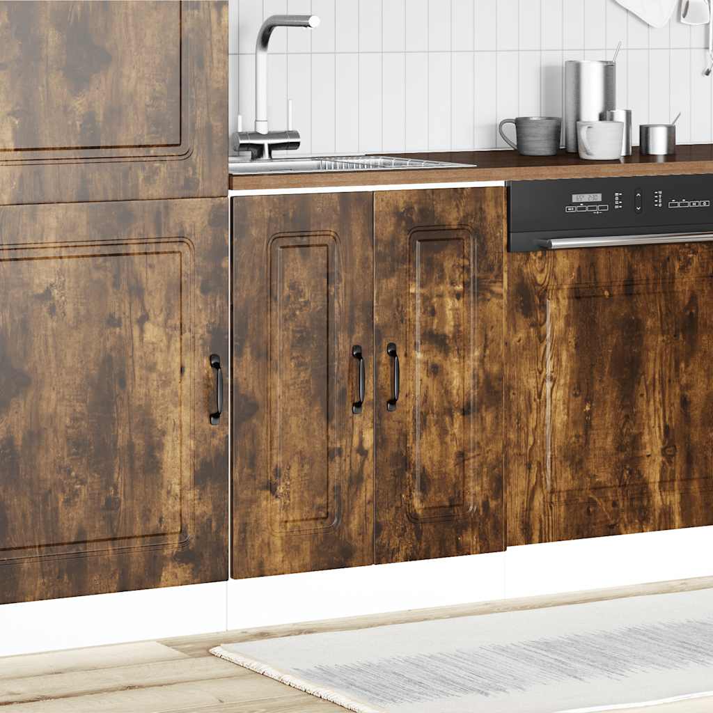 Mobile base lavello-Armadietto da bagno Kalmar Rovere Fumo 60x46x81,5 cm Truciolato