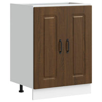 Mobile base lavello-Armadietto da bagno Kalmar Rovere Marrone 60x46x81,5 cm