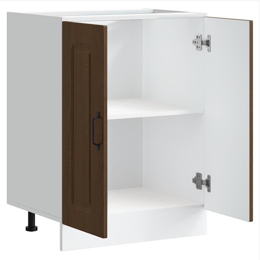 Mobile base lavello-Armadietto da bagno Kalmar Rovere Marrone 60x46x81,5 cm