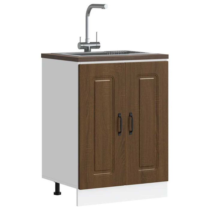 Mobile base lavello-Armadietto da bagno Kalmar Rovere Marrone 60x46x81,5 cm