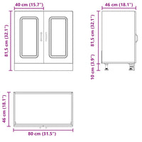 Mobile base lavello Kalmar Bianco 80x46x81,5 cm in Truciolato 853447