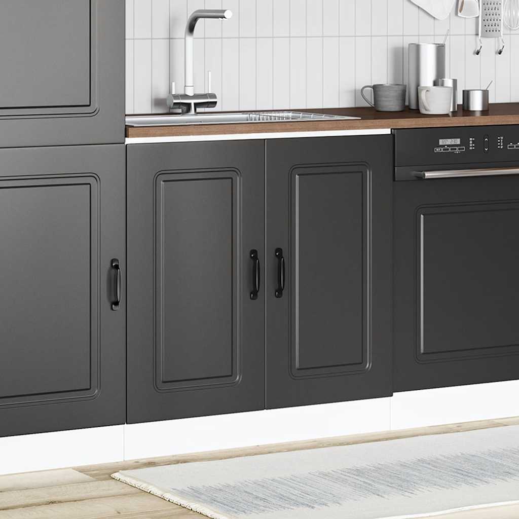 vidaXL Mobile base lavello Kalmar Nero 80x46x81,5 cm in Truciolato