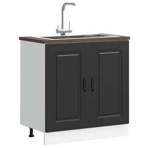 vidaXL Mobile base lavello Kalmar Nero 80x46x81,5 cm in Truciolato