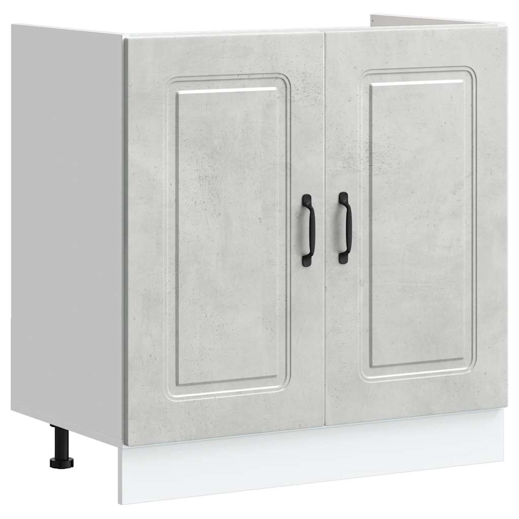 Mobile base lavello-Armadietto da bagno Kalmar Grigio Cemento 80x46x81,5 cm