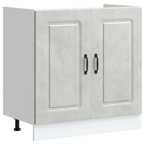 Mobile base lavello-Armadietto da bagno Kalmar Grigio Cemento 80x46x81,5 cm