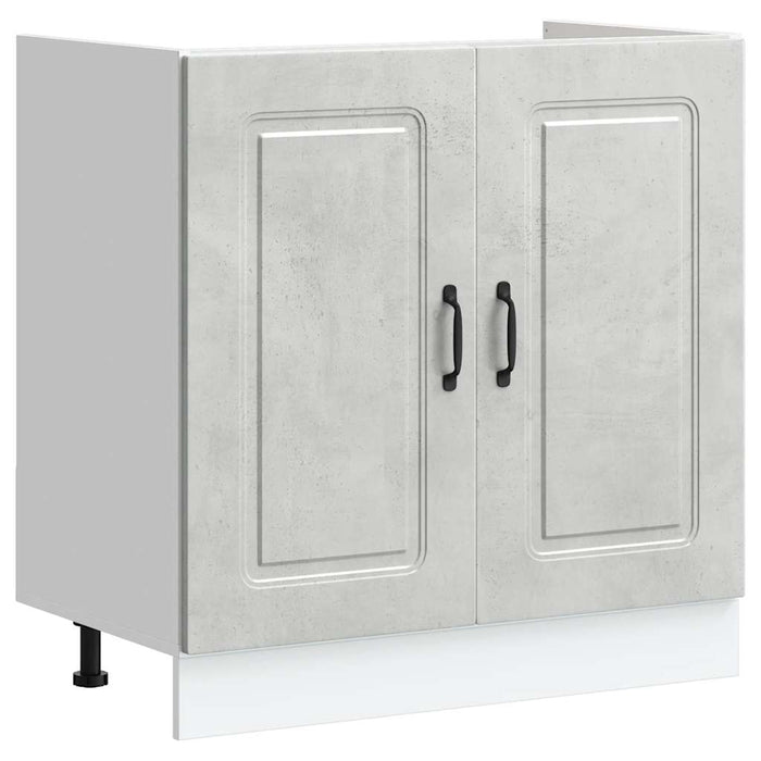 Mobile base lavello-Armadietto da bagno Kalmar Grigio Cemento 80x46x81,5 cm