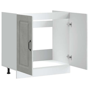 Mobile base lavello-Armadietto da bagno Kalmar Grigio Cemento 80x46x81,5 cm