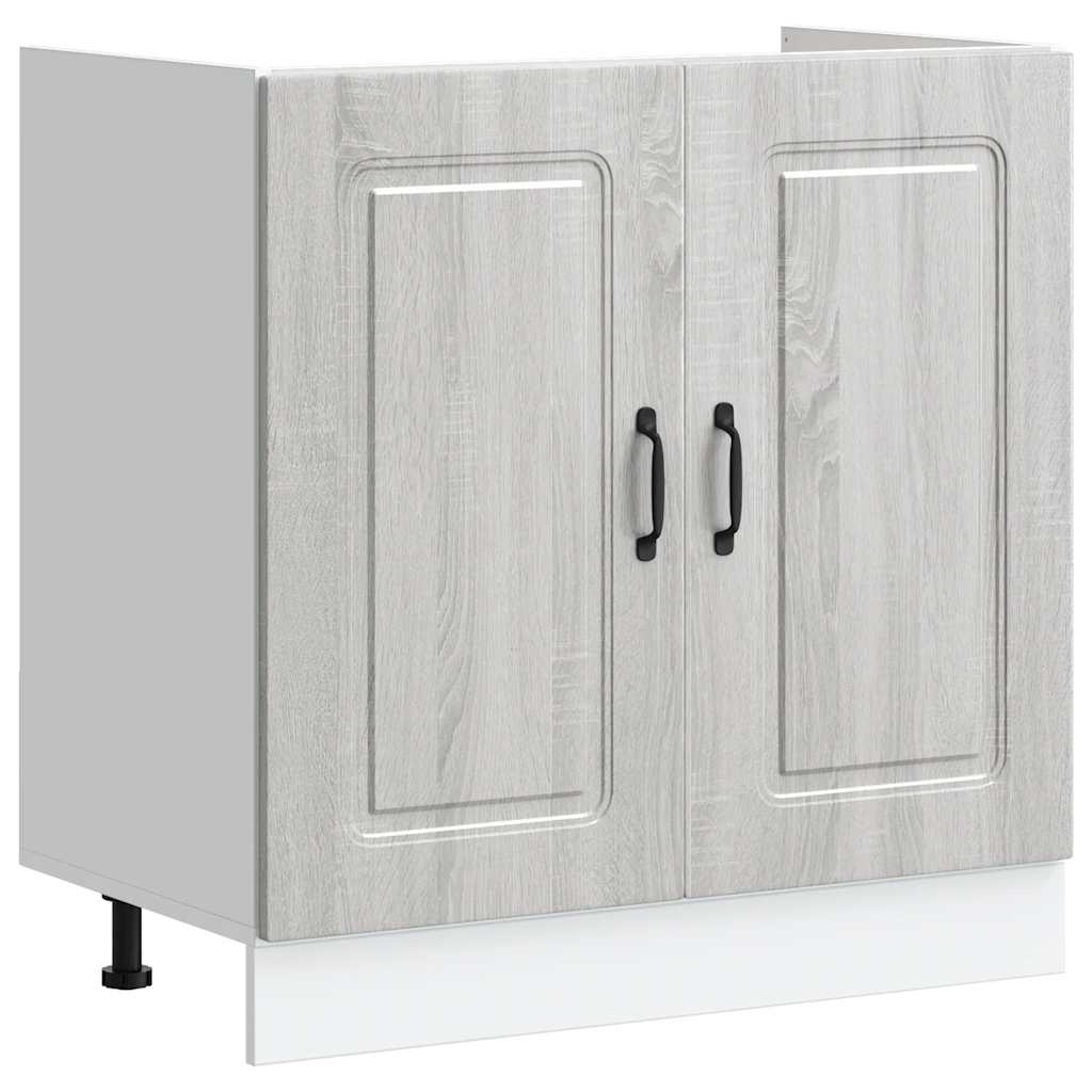 Mobile base lavello-Armadietto da bagno Kalmar Grigio Sonoma 80x46x81,5 cm