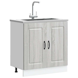 Mobile base lavello-Armadietto da bagno Kalmar Grigio Sonoma 80x46x81,5 cm