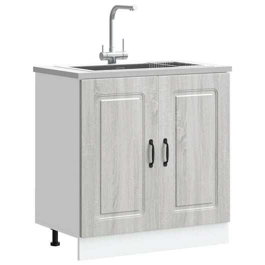 Mobile base lavello-Armadietto da bagno Kalmar Grigio Sonoma 80x46x81,5 cm