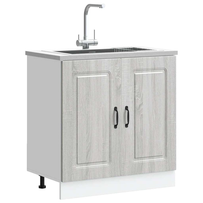 Mobile base lavello-Armadietto da bagno Kalmar Grigio Sonoma 80x46x81,5 cm