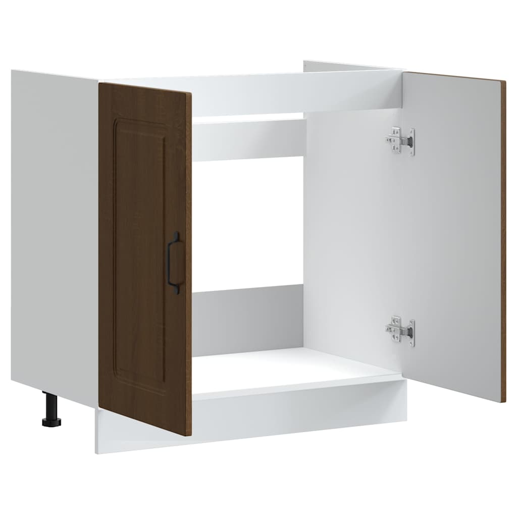 Mobile base lavello-Armadietto da bagno Kalmar Rovere Marrone 80x46x81,5 cm