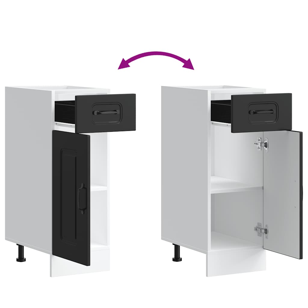 Base da Cucina-Mobile da cucina Kalmar Nero in Legno Multistrato 659792