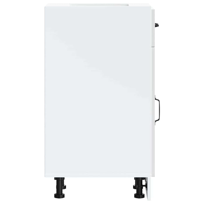 Base da Cucina-Mobile Base da Cucina Kalmar Bianco Lucido in Legno Multistrato 735781