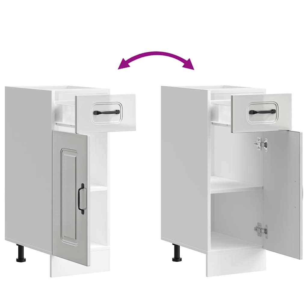 Base da Cucina Kalmar Bianco Lucido in Legno Multistrato