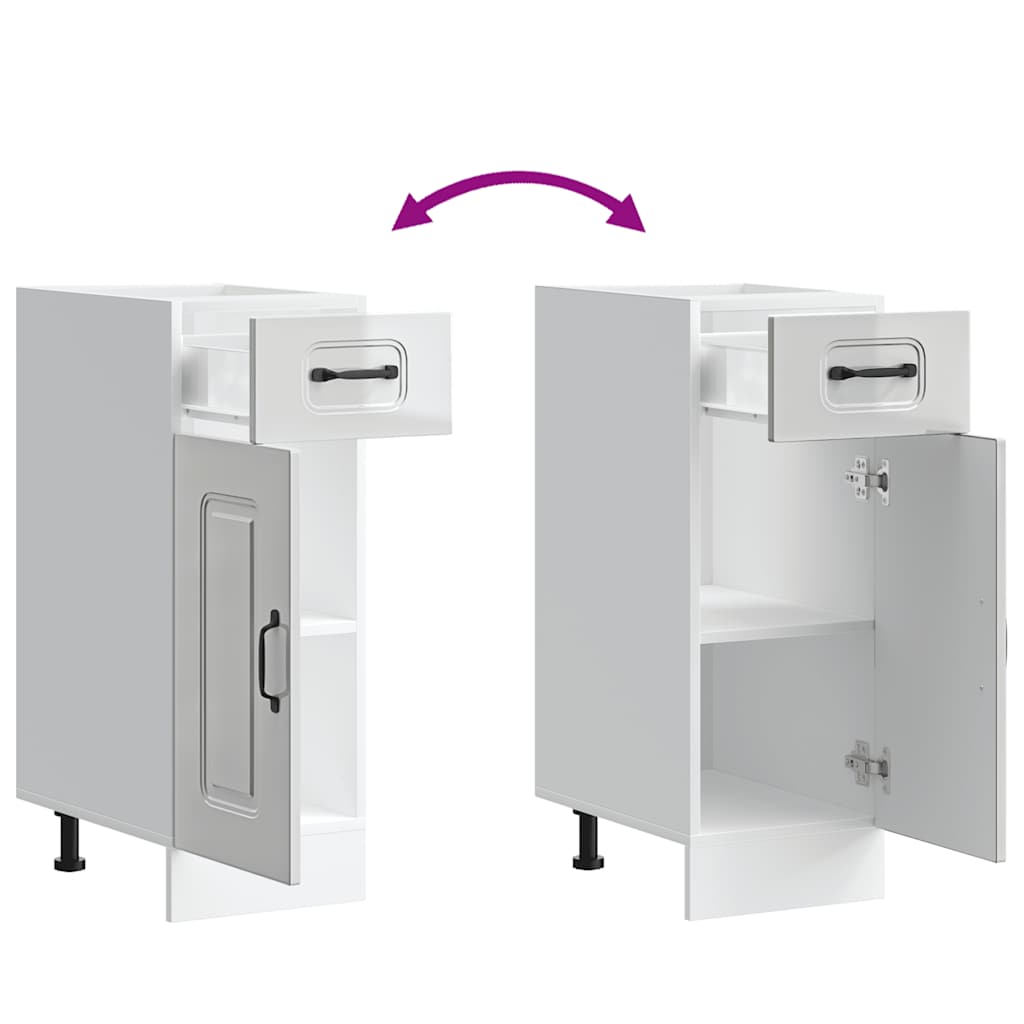 Base da Cucina Kalmar Bianco Lucido in Legno Multistrato 853459