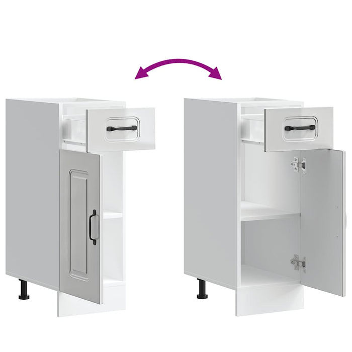 Base da Cucina Kalmar Bianco Lucido in Legno Multistrato 853459