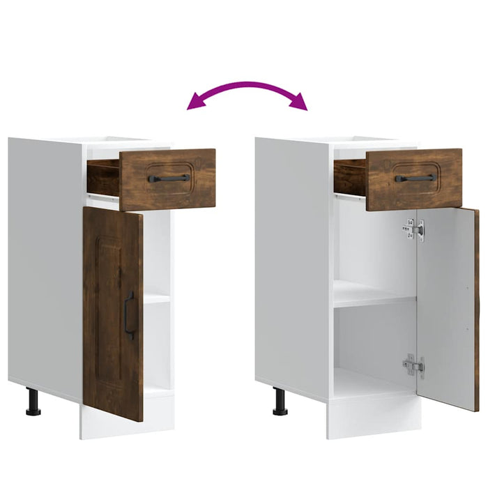 vidaXL Base da Cucina Kalmar Rovere Fumo in Legno Multistrato