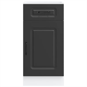 Base da Cucina Kalmar Nero in Legno Multistrato 853468