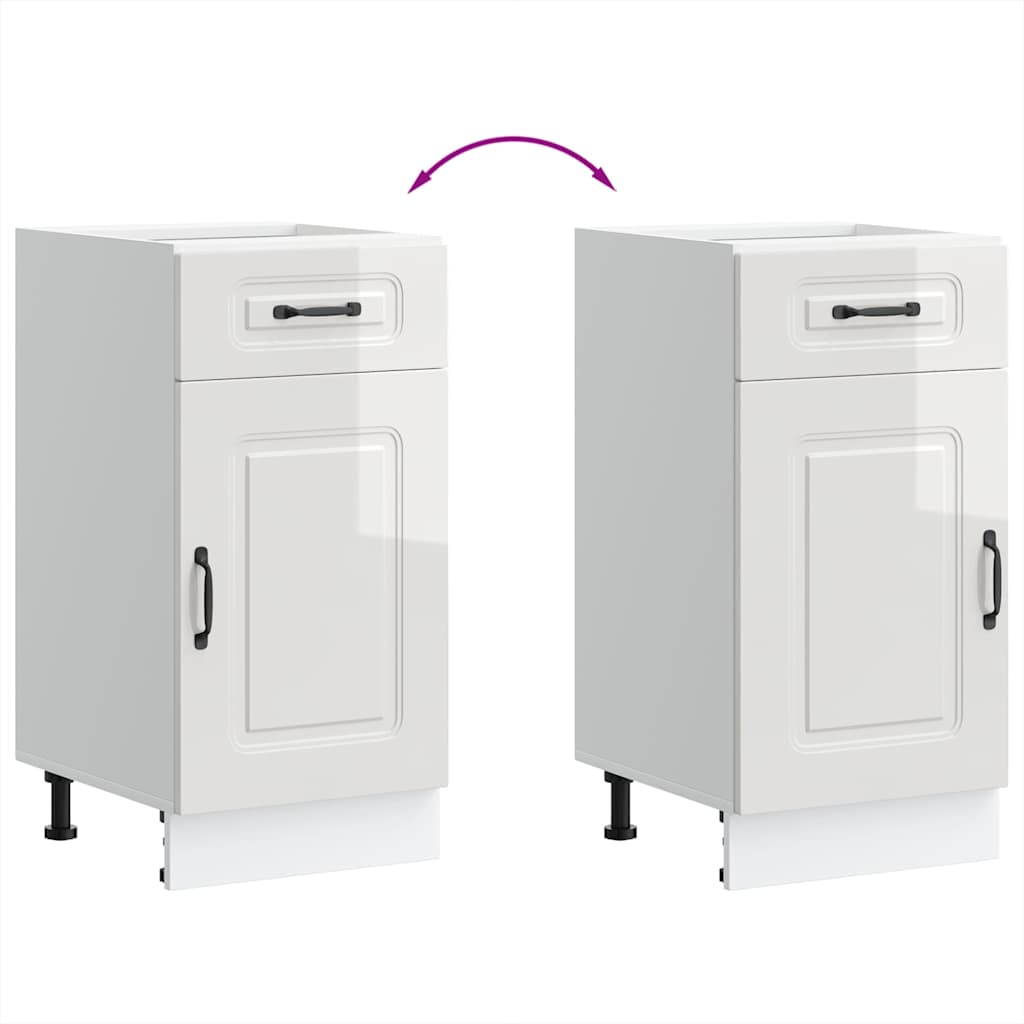 vidaXL Base da Cucina Kalmar Bianco Lucido in Legno Multistrato