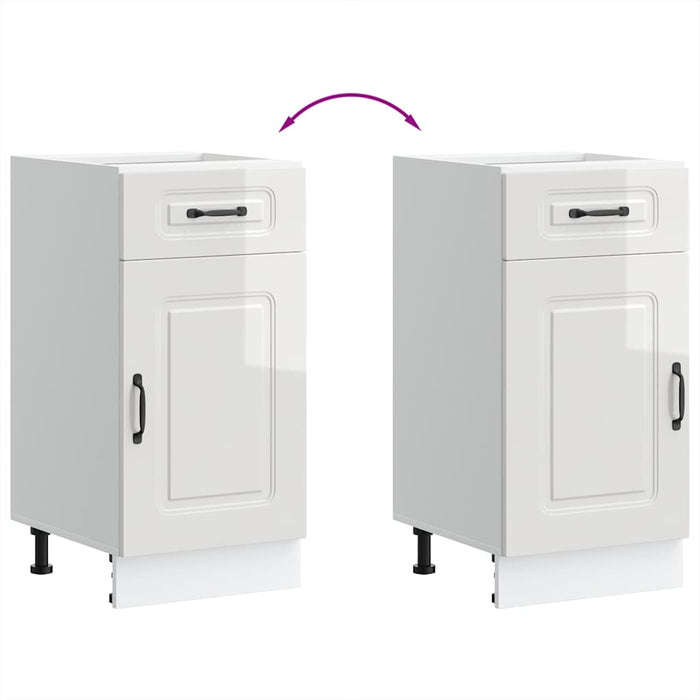 vidaXL Base da Cucina Kalmar Bianco Lucido in Legno Multistrato