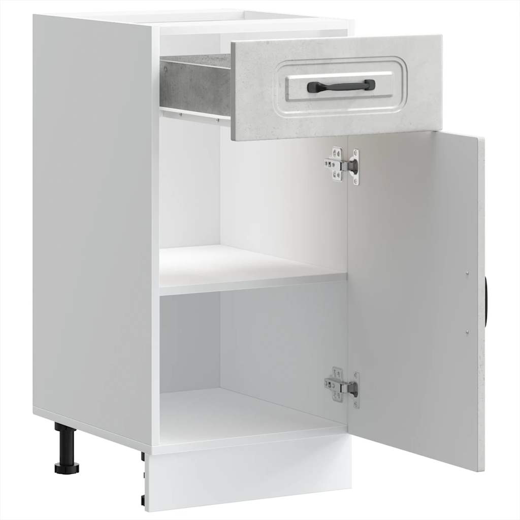 Base da Cucina-Mobile Base da Cucina Kalmar Grigio Cemento in Legno Multistrato 403060