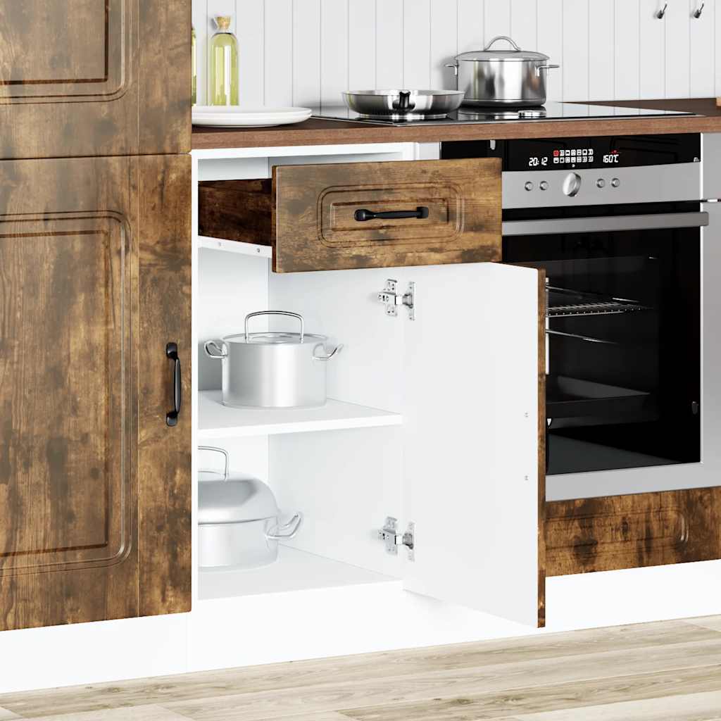Base da Cucina Kalmar Rovere Fumo in Legno Multistrato 853472