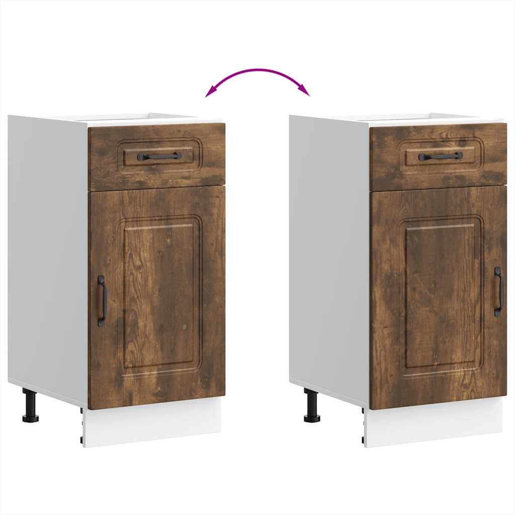 Base da Cucina Kalmar Rovere Fumo in Legno Multistrato 853472