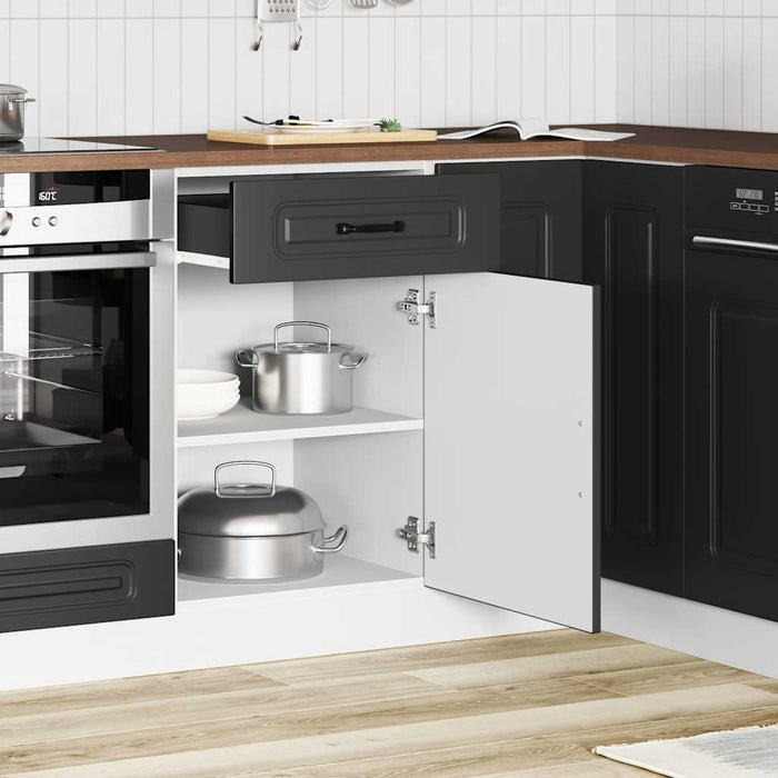 Base da Cucina Kalmar Nero in Legno Multistrato 853478